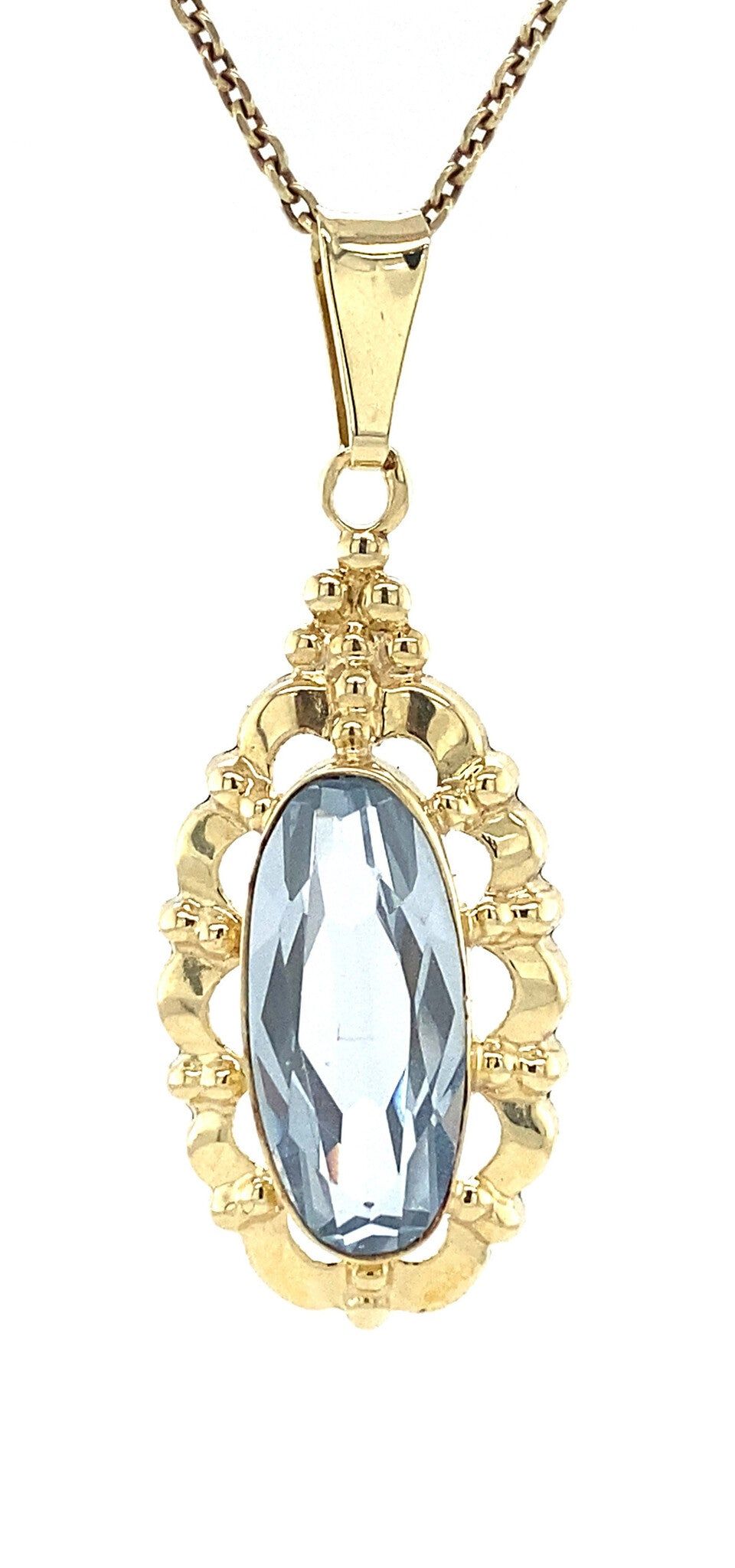 Vintage 14K Gold Pendant with Topaz